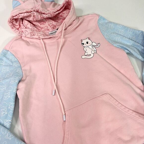 Inquisitormaster Hoodie Womens Small Pink Blue Cat with Ears Anime Youtuber - Picture 4 of 8